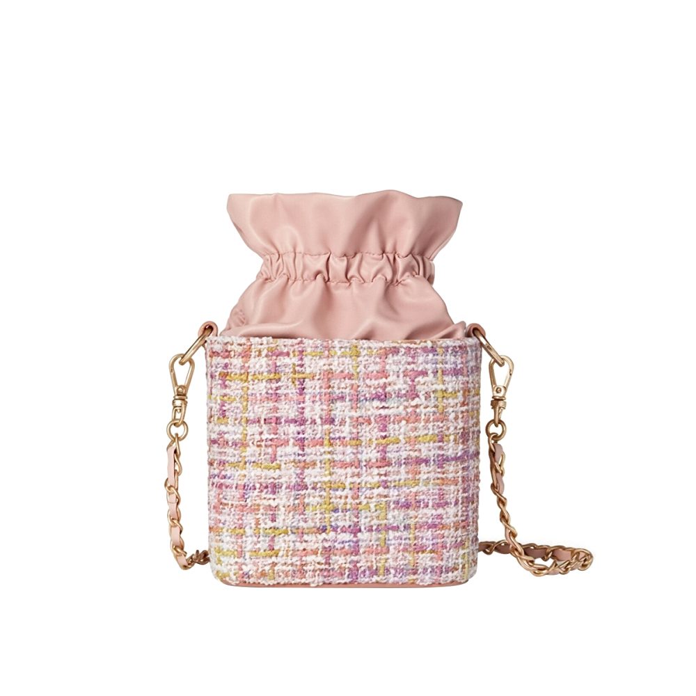 elegant-tweed-drawstring-bucket-bag